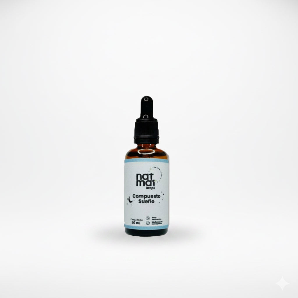 Gotas Compuesto Sueño NatMat, frasco de 50 ml con valeriana y pasiflora para dormir mejor