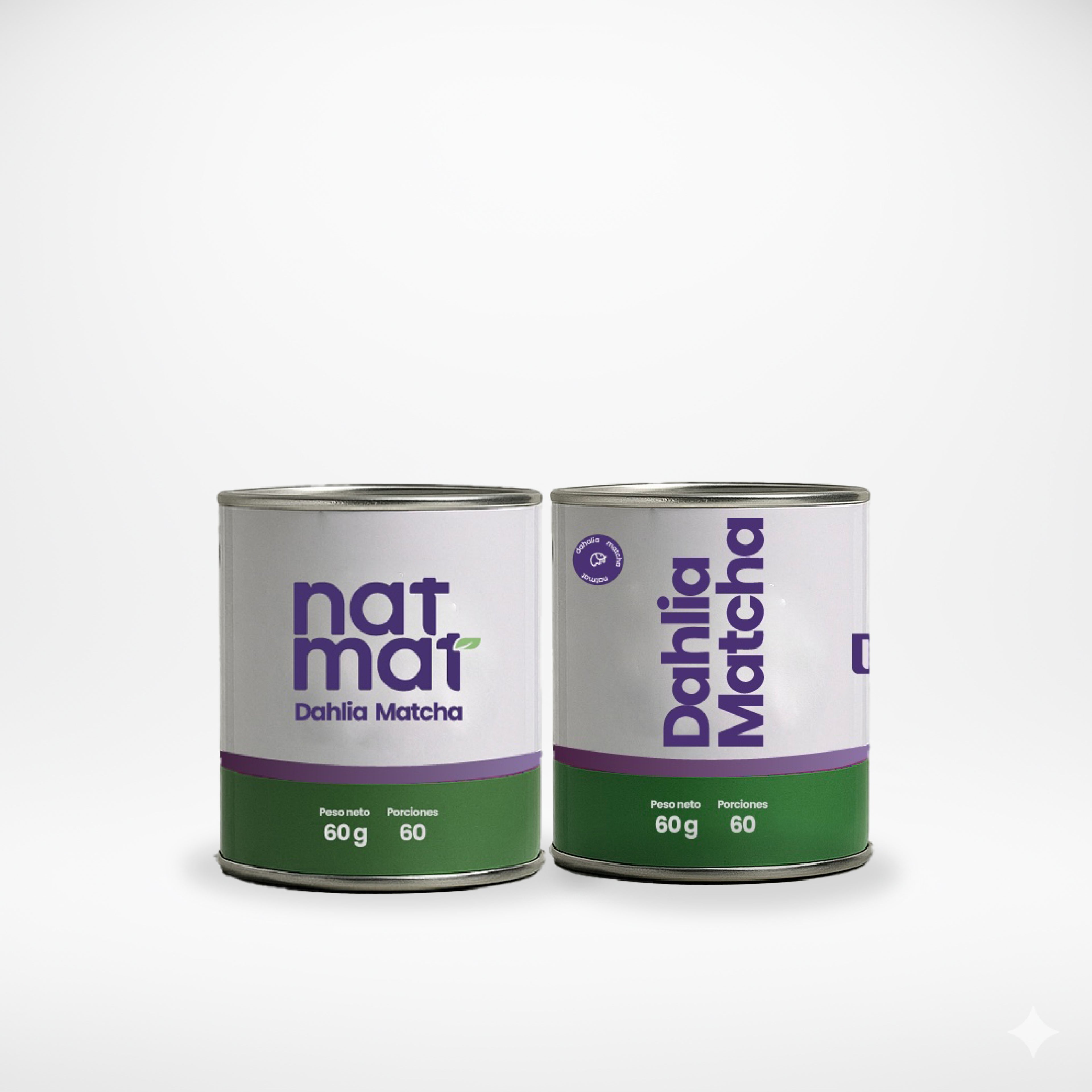 Pack x2 Matcha Dahlia NatMat, 60 g cada frasco, té verde premium para energía diaria