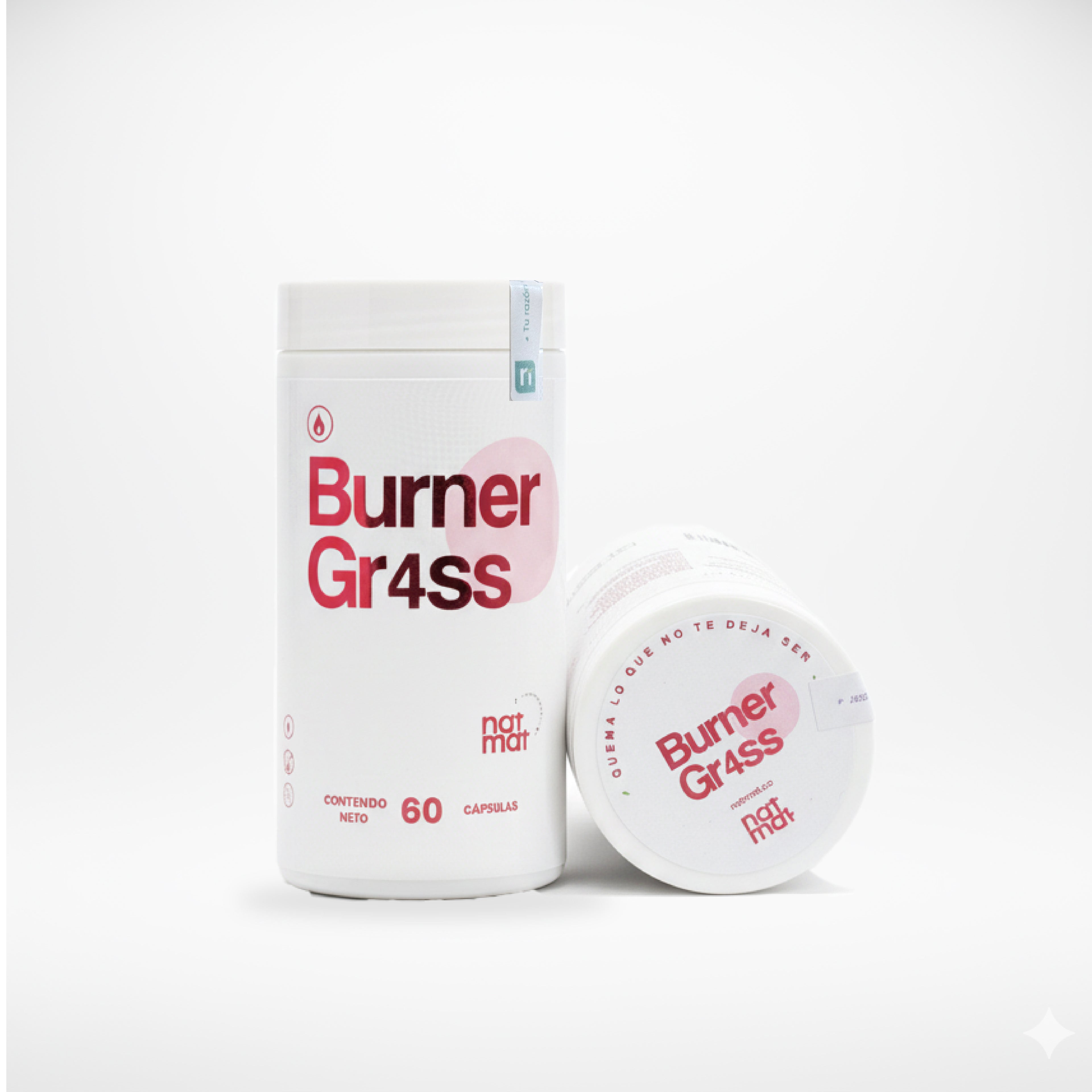 Cápsulas Burner Gr4ss NatMat, quemador de grasa incluido en el Combo Quema y Drena