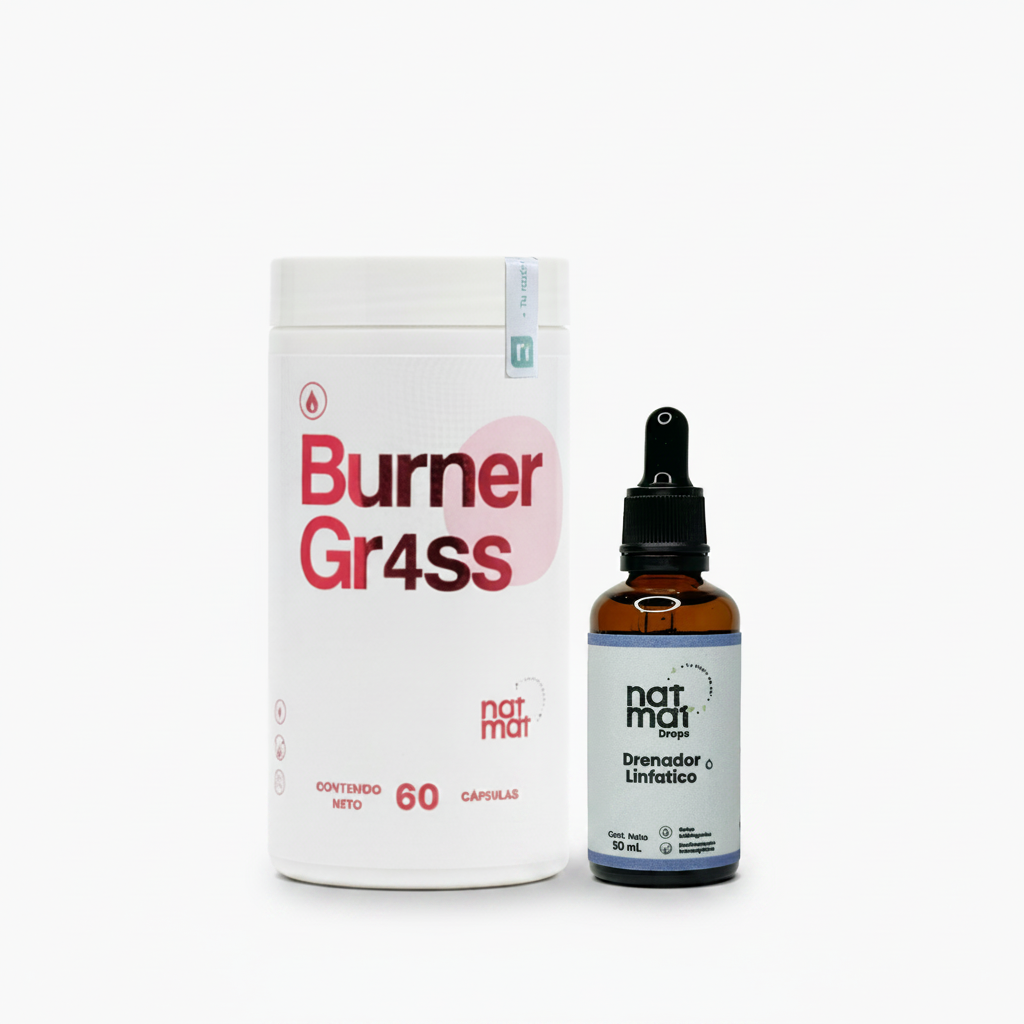 Combo Quema y Drena NatMat: Burner Gr4ss y Gotas Drenador Linfático